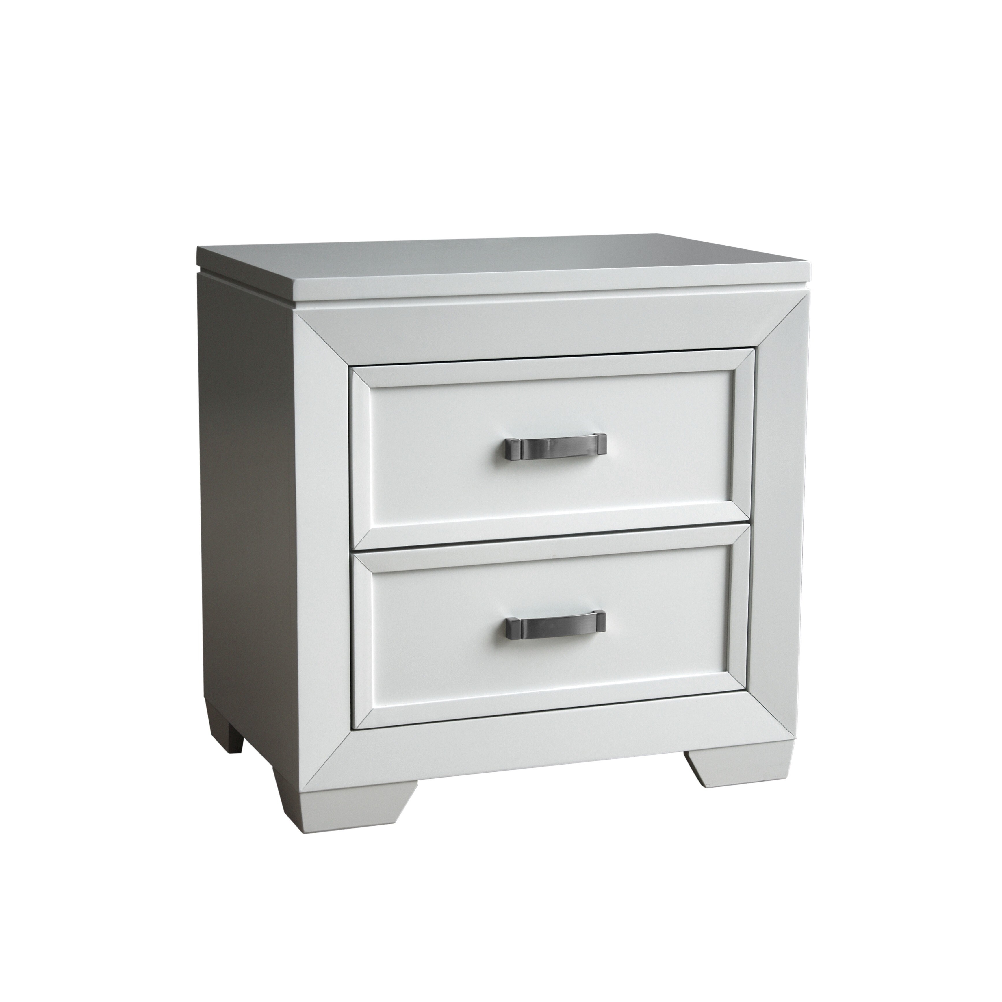 Shop Lyke Home Black White Wood And Veneer France Nightstand Overstock 12433677