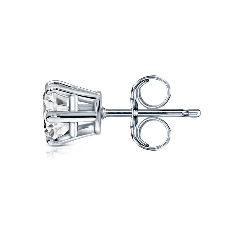 14k Gold 1 1/2ct TDW 6 Prong Round Solitaire Diamond Stud Earrings by Auriya