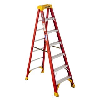 Werner 6207 7' 300 Lb Limit Orange Fiberglass Step Ladder - Bed Bath ...