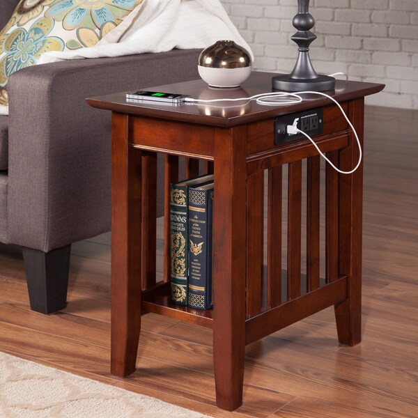 Shop Mission Chair Side Table With Charging Station In