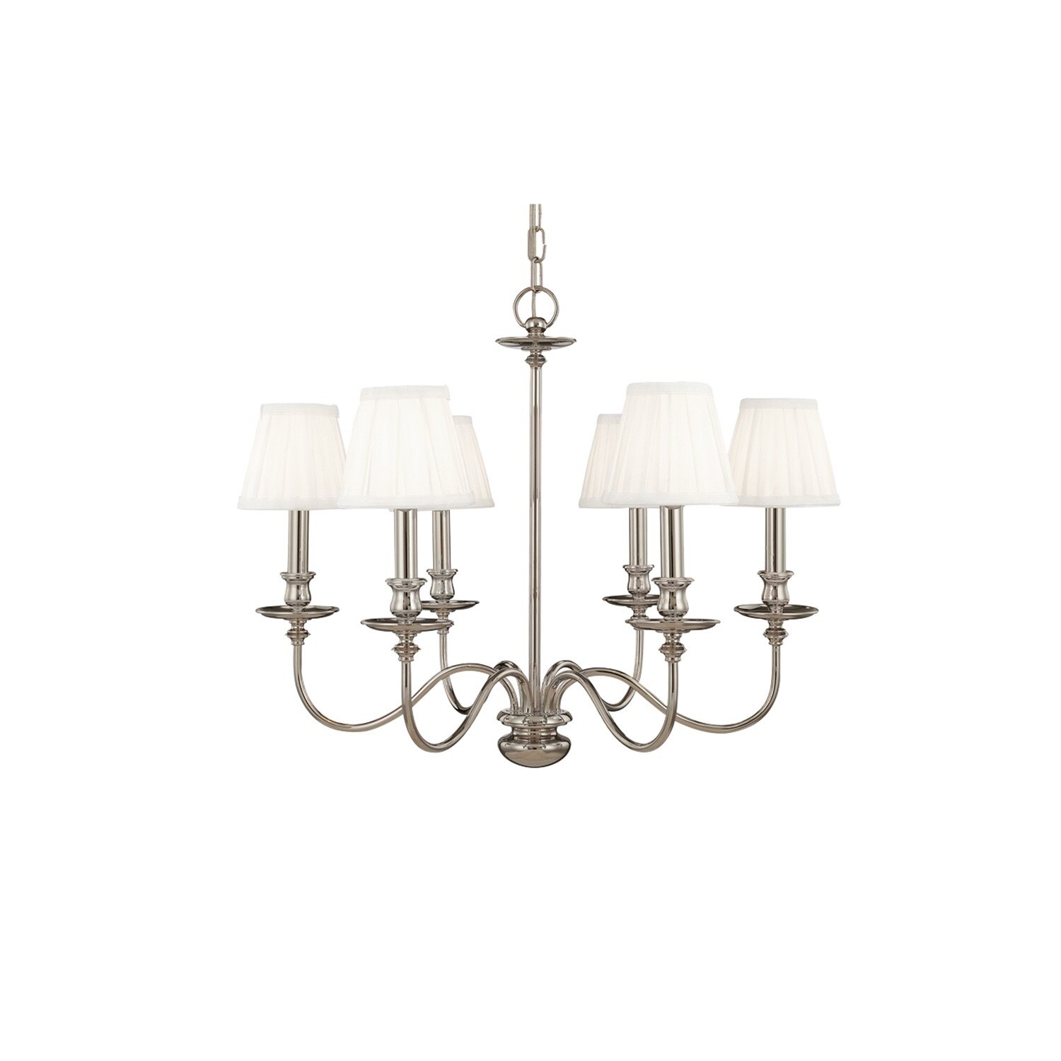 Hudson Valley Menlo Park 6-light Polished Nickel Chandelier (Polished Nickel) - Chandeliers For Bedrooms by Overstock.com