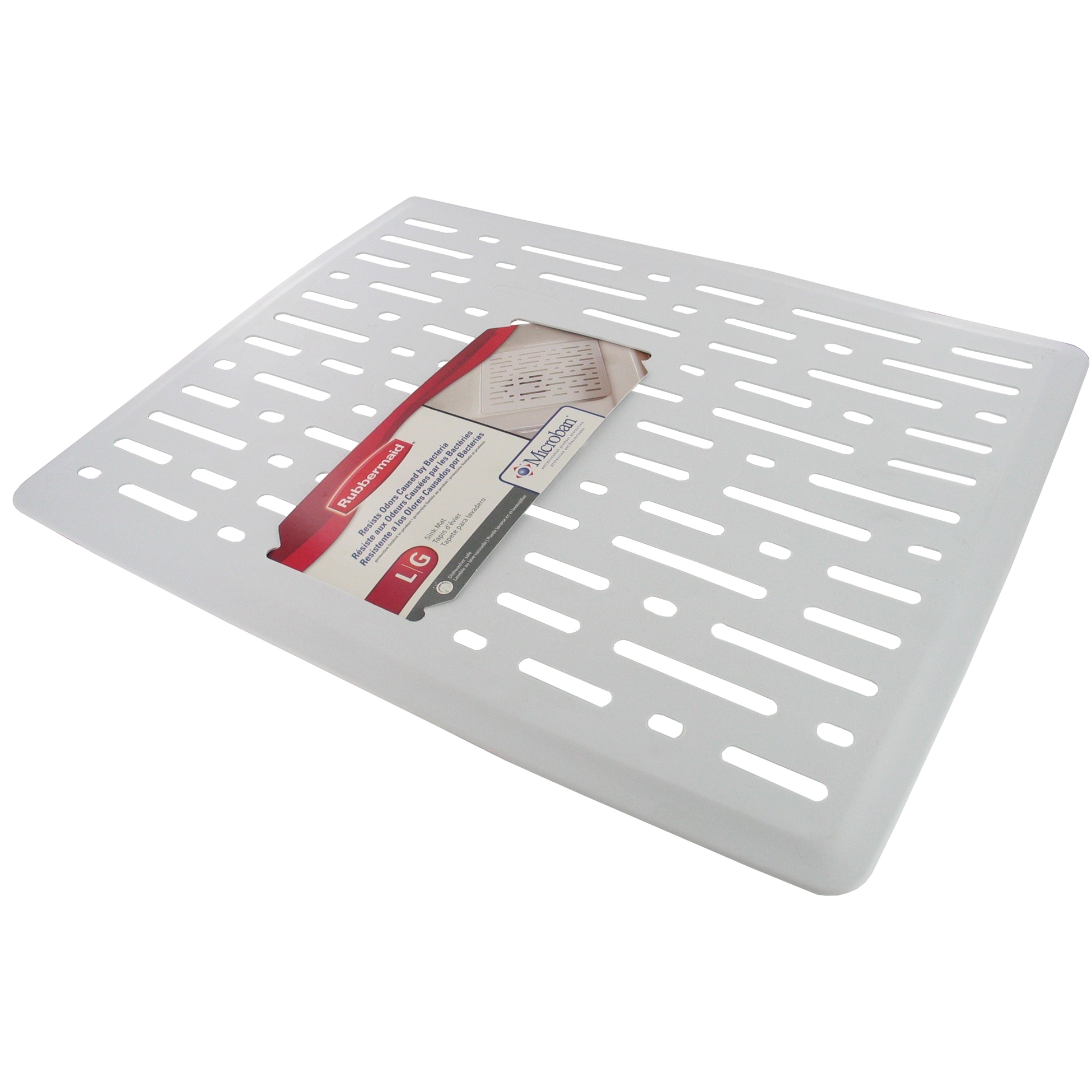 Shop Rubbermaid 1g1606wht Large White Twin Sink Mat Free