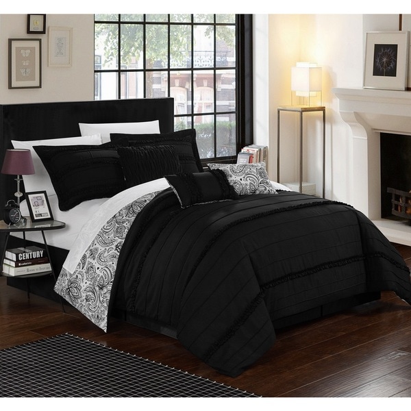 Shop Chic Home Maeve Black Comforter 7-Piece Set - Free ...