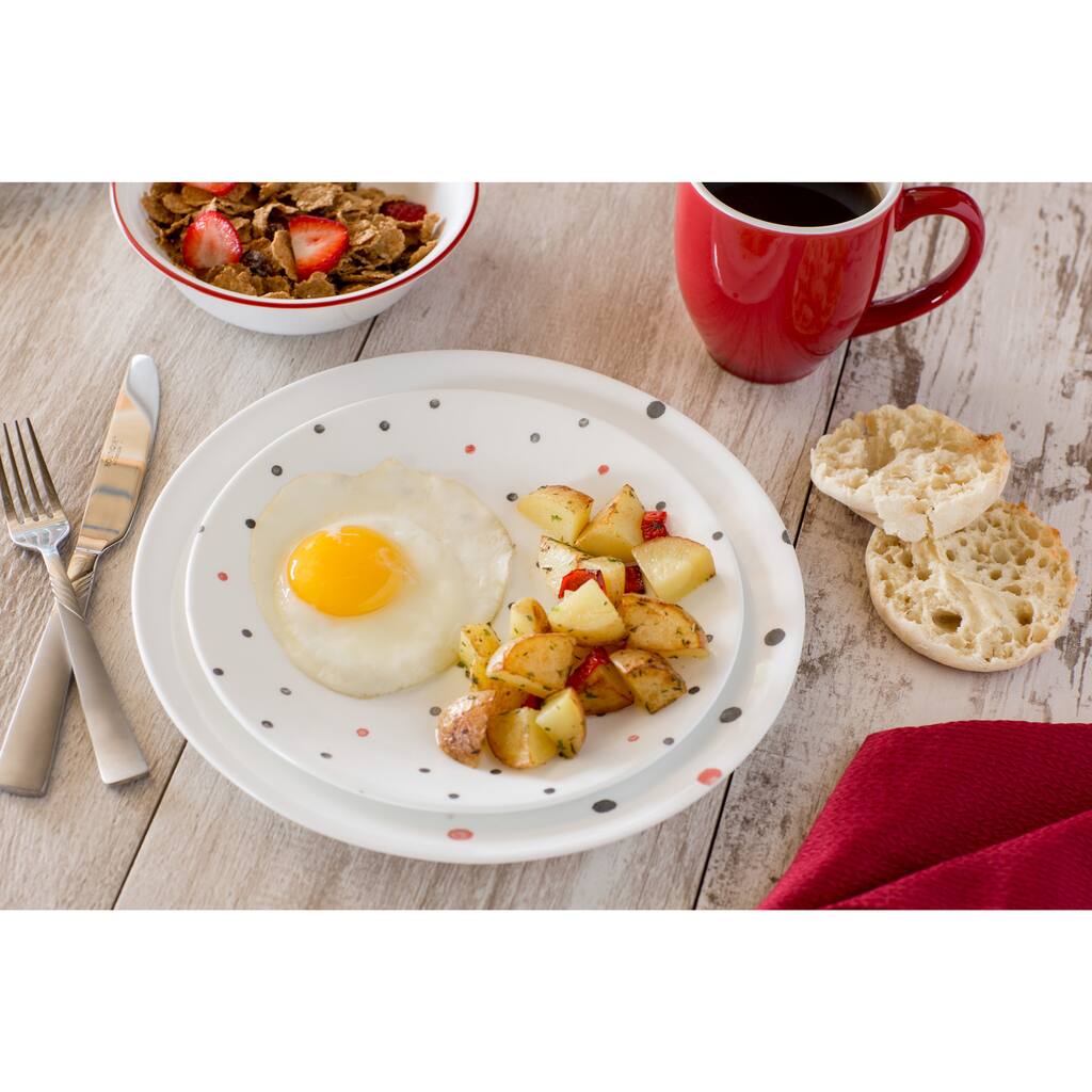 Corelle Vive 16-Piece Set, Polka Dottie