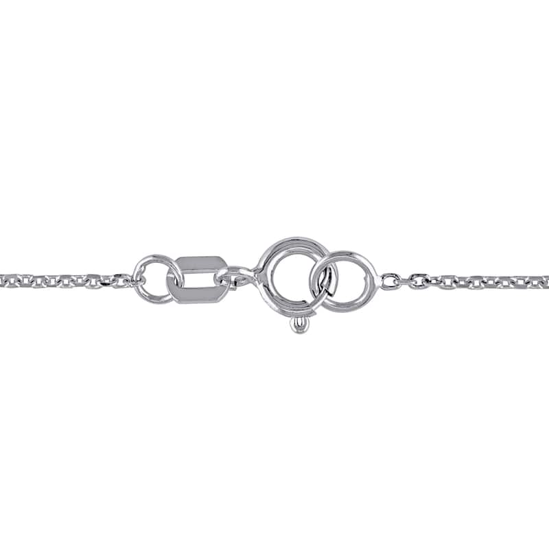 Miadora 14k White Gold 1/10ct TDW Diamond R Initial Necklace