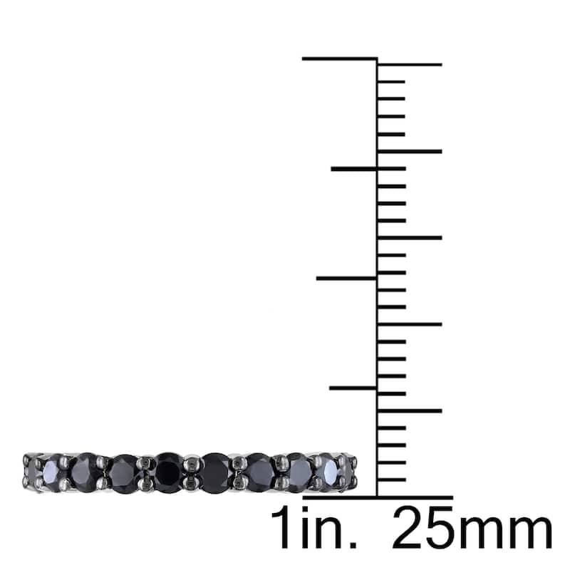 Miadora 14k White Gold 2ct TDW Black Diamond Eternity Ring