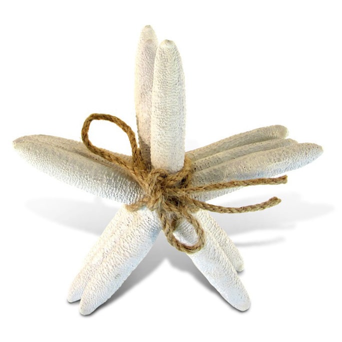 Puzzled Nautical Decor Collection White Resin Starfish