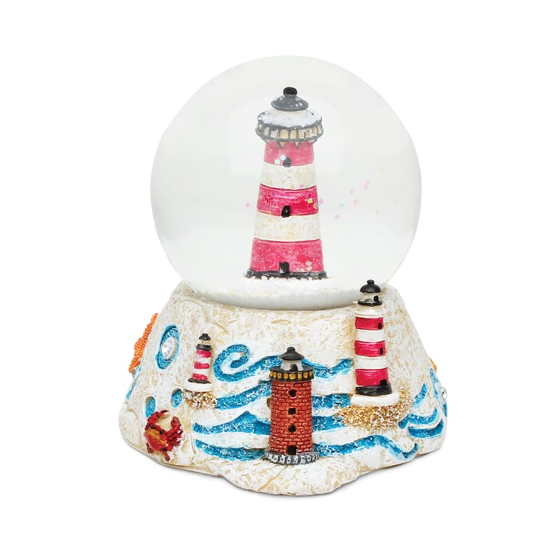 Puzzled Lighthouse Stone Snow Globe