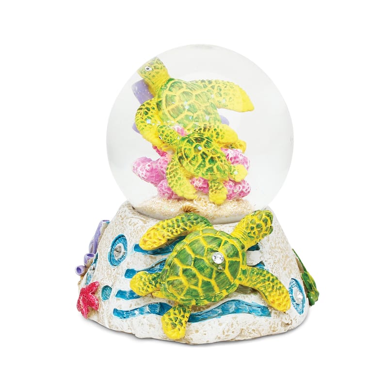 Puzzled Inc. Sea Turtle Stone-look Multicolored Plastic Snow Globe