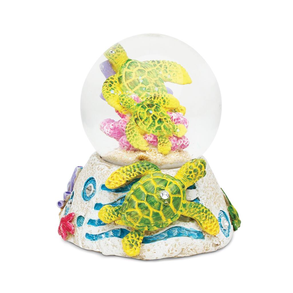 Puzzled Inc. Sea Turtle Stone-look Multicolored Plastic Snow Globe
