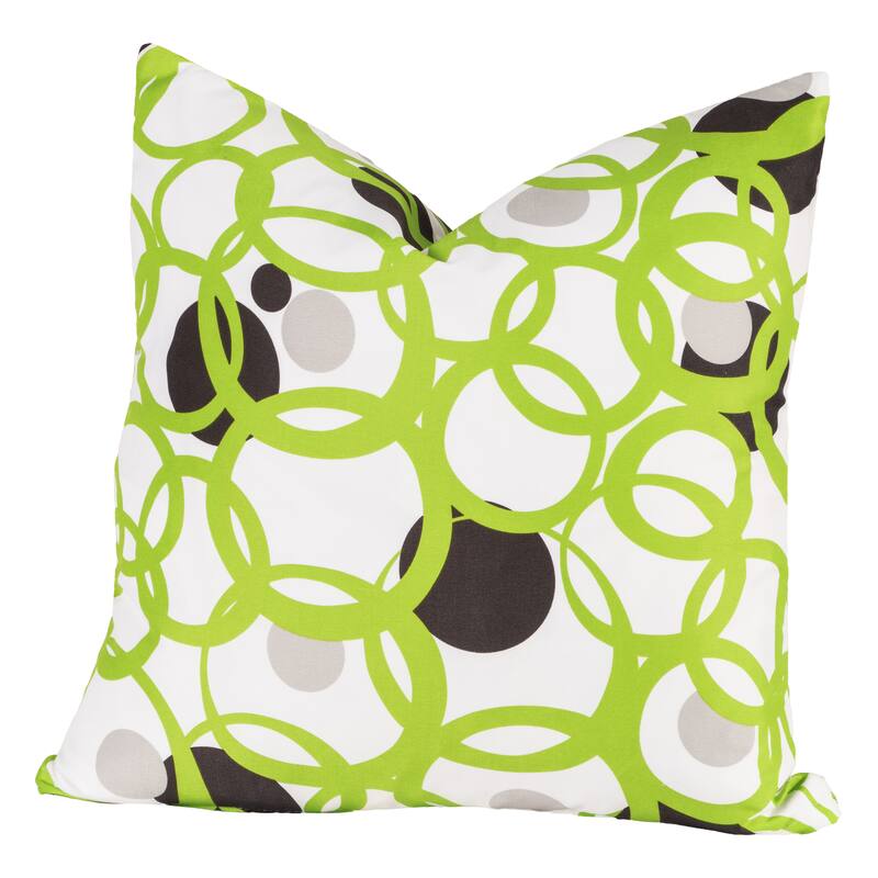 SISCovers Full Circle Green/Black/White Polyester Square Throw Pillow