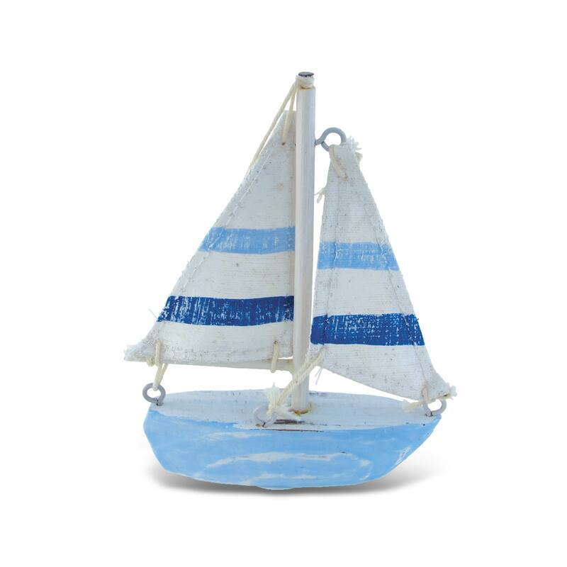 Light Blue Stripes Extra-small Nautical Decor Boat