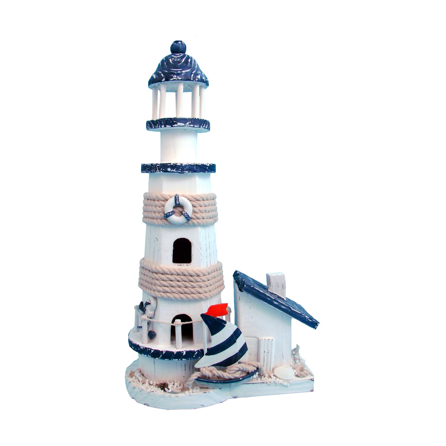 Puzzled Ocean Blue Plastic Nautical Lighthouse - Bed Bath & Beyond
