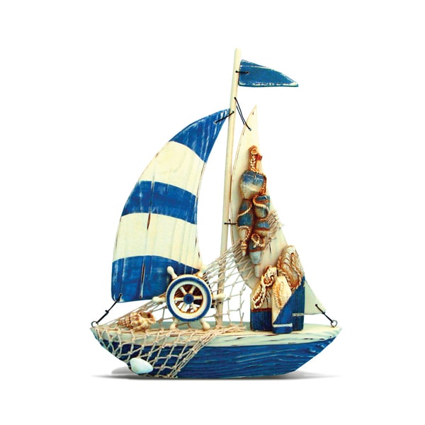 Puzzled Inc. Lovely Sailboat Multicolored Plastic Nautical Decor