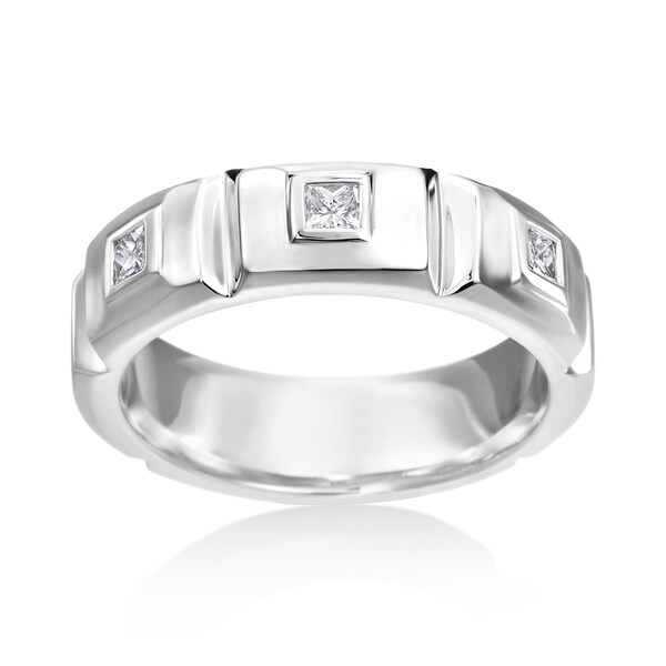 SummerRose Men's 14k White Gold 1/3ct TDW Diamond Ring