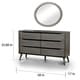 preview thumbnail 3 of 10, Fopp Mid-Century Modern Solid Wood 6-Drawer 2-Piece Dresser and Oval Mirror Set by Furniture of America
