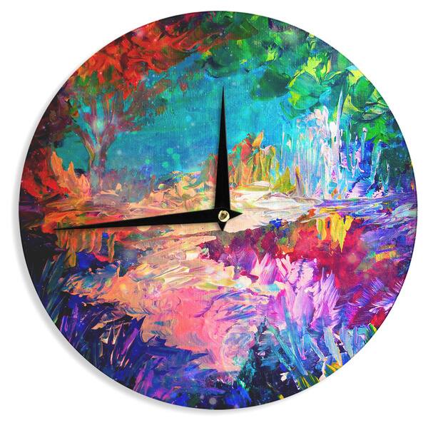 KESS InHouse Ebi Emporium 'Welcome to Utopia' Rainbow Wall Clock ...