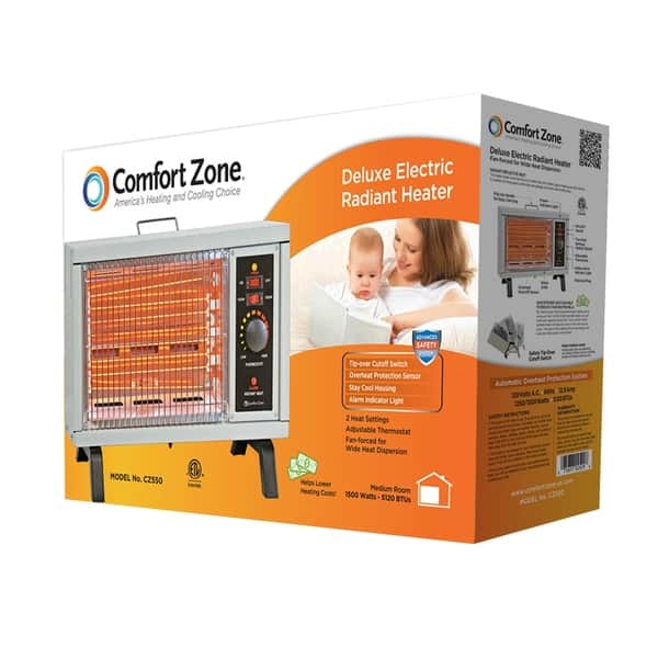 Shop Comfort Zone Cz550 1500w Electric Radiant Space Heater With