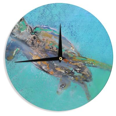 KESS InHouseJosh Serafin 'Daddy' Blue Green Wall Clock - 12"
