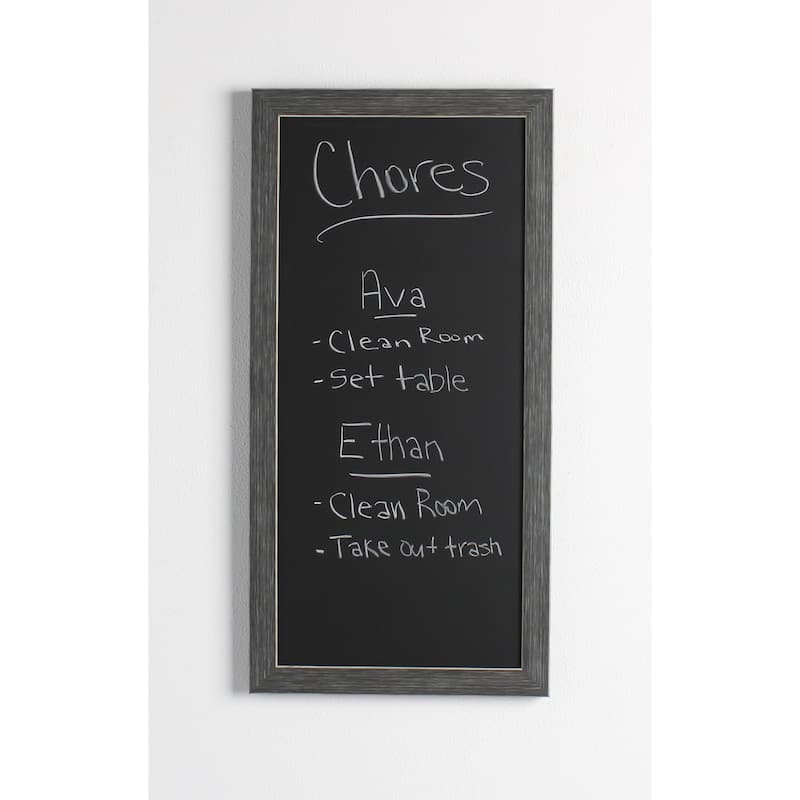 Designovation Wyeth Framed Magnetic Chalkboard - 13x26 - Grey - 13x26