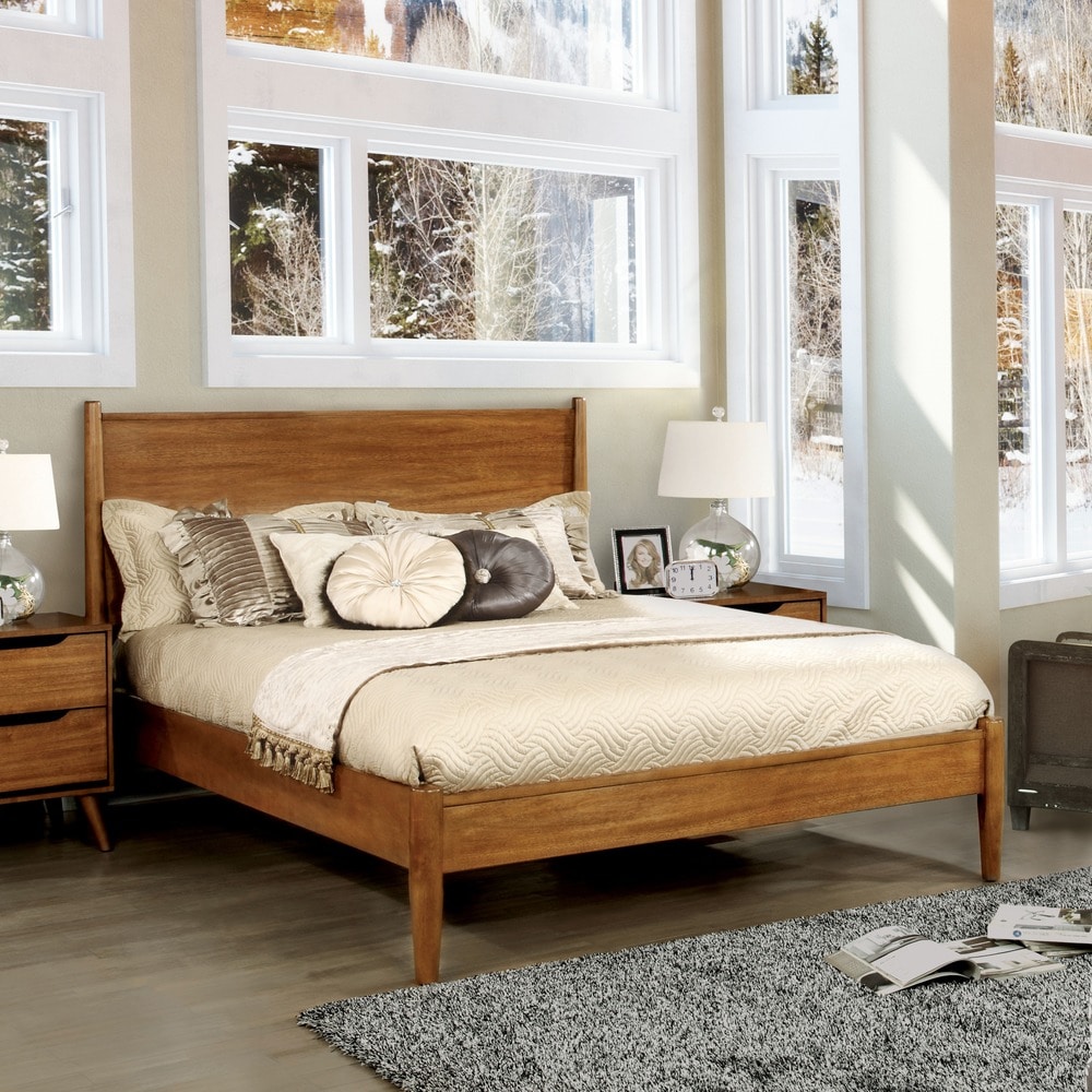 Furniture of America Fopp Mid-century Solid Wood Platform Bed