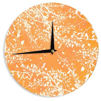 KESS InHouseIris Lehnhardt 'Twigs Silhouette Orange' Tangerine Wall Clock - 12"