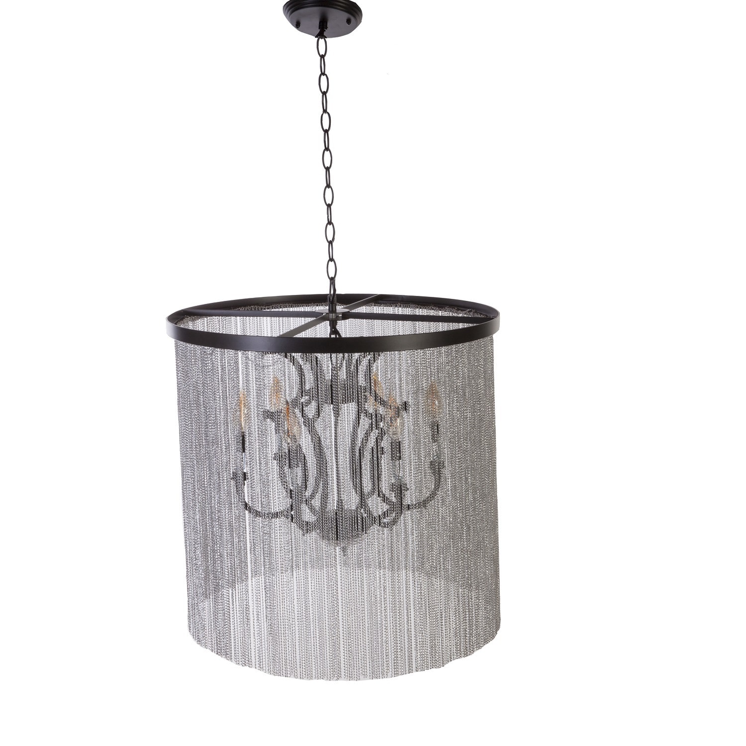 Hans Andersen Home Ellard Black Metal/Lead Crystal Chandelier (Ellard Chandelier) - Chandeliers For Bedrooms by Overstock.com