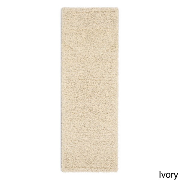 Sweet Home Cozy Shag Collection Solid-color Shag Runner Rug (2' x 5')