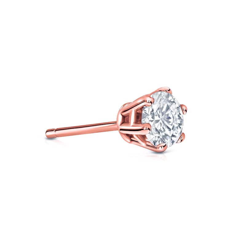 Auriya 14k Gold 1/4ct TDW Round 6-Prong SINGLE STUD (1) Diamond Earring