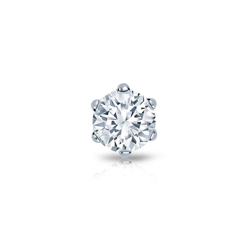 Auriya 14k Gold 1/4ct TDW Round 6-Prong SINGLE STUD (1) Diamond Earring