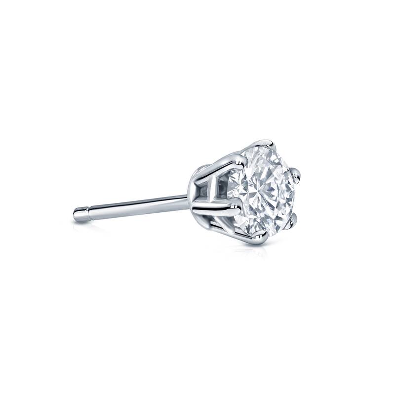 Auriya 14k Gold 1/4ct TDW Round 6-Prong SINGLE STUD (1) Diamond Earring