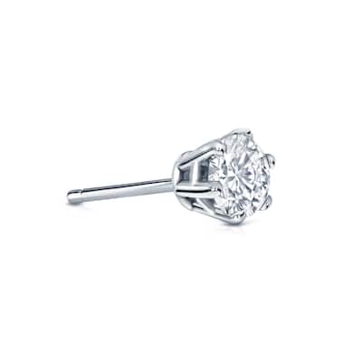 Auriya 14k Gold 1/4ct TDW Round 6-Prong SINGLE STUD (1) Diamond Earring
