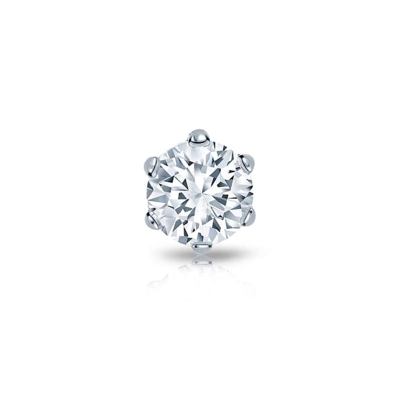 Auriya 14k Gold 1/3ct TDW Round 6-Prong SINGLE STUD (1) Diamond Earring