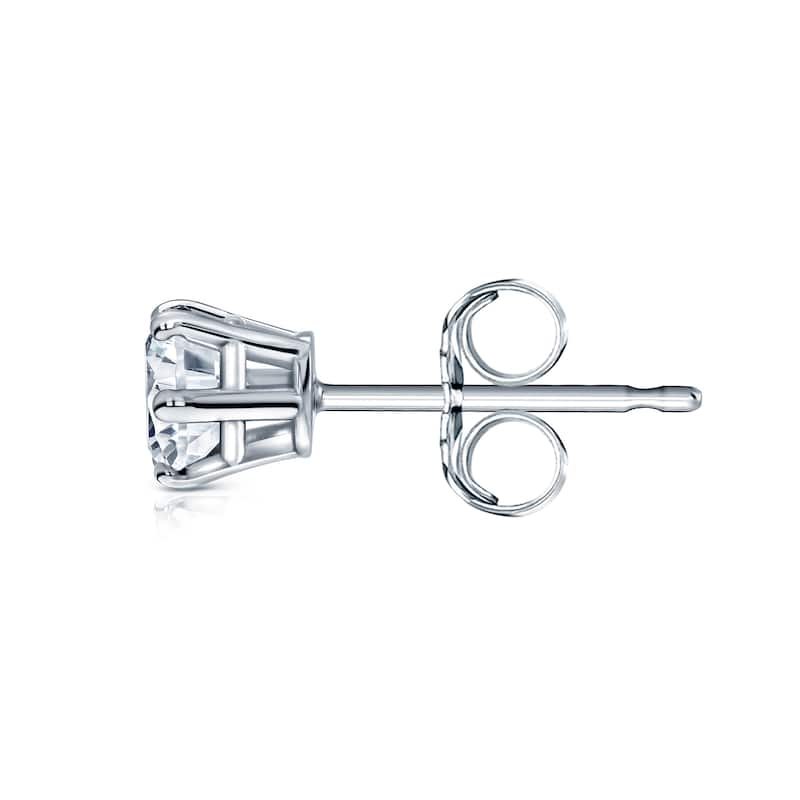 Auriya 14k Gold 1/3ct TDW Round 6-Prong SINGLE STUD (1) Diamond Earring
