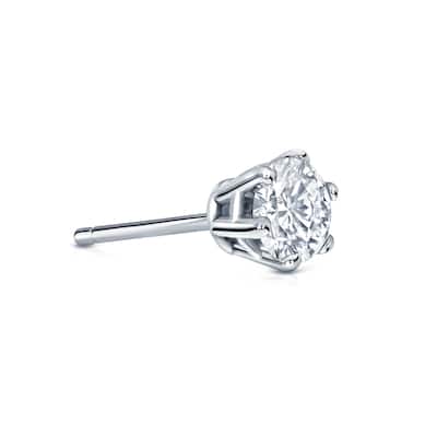 Auriya 14k Gold 1/3ct TDW Round 6-Prong SINGLE STUD (1) Diamond Earring