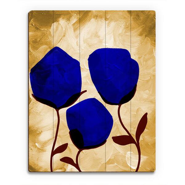 Blooming Blue Wall Art on Wood 12449976
