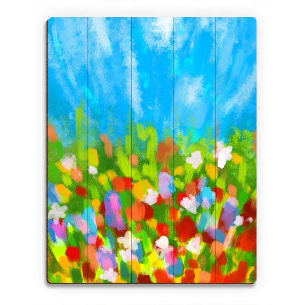 Abstract Blue Skies Wood Wall Art - Overstock - 12450040