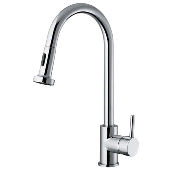 Vanity Art 16-Inch Kitchen Faucet Single Hole and Single Handle Lead-Free Kitchen Faucet (Polished Chrome, Brushed Nickel) - Polished chrome
