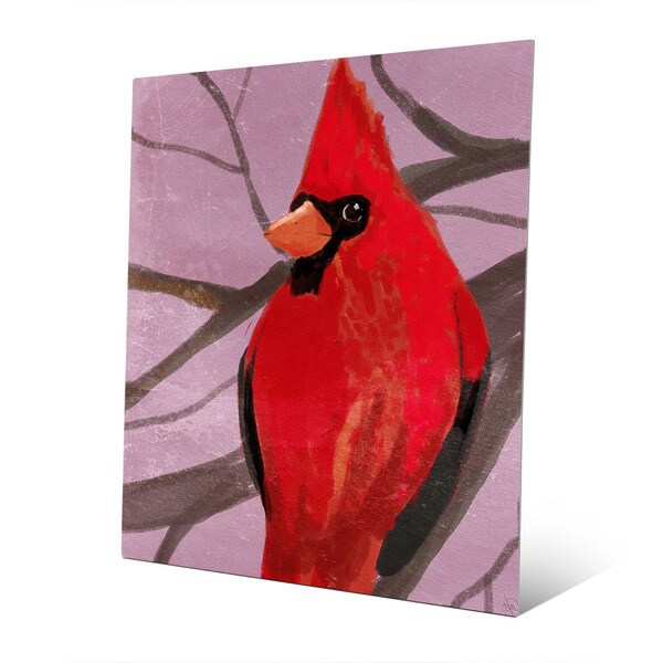 3 Sculptural Red Cardinal Bird Gold Metal Buttons Painted Cardinal Bird Buttons