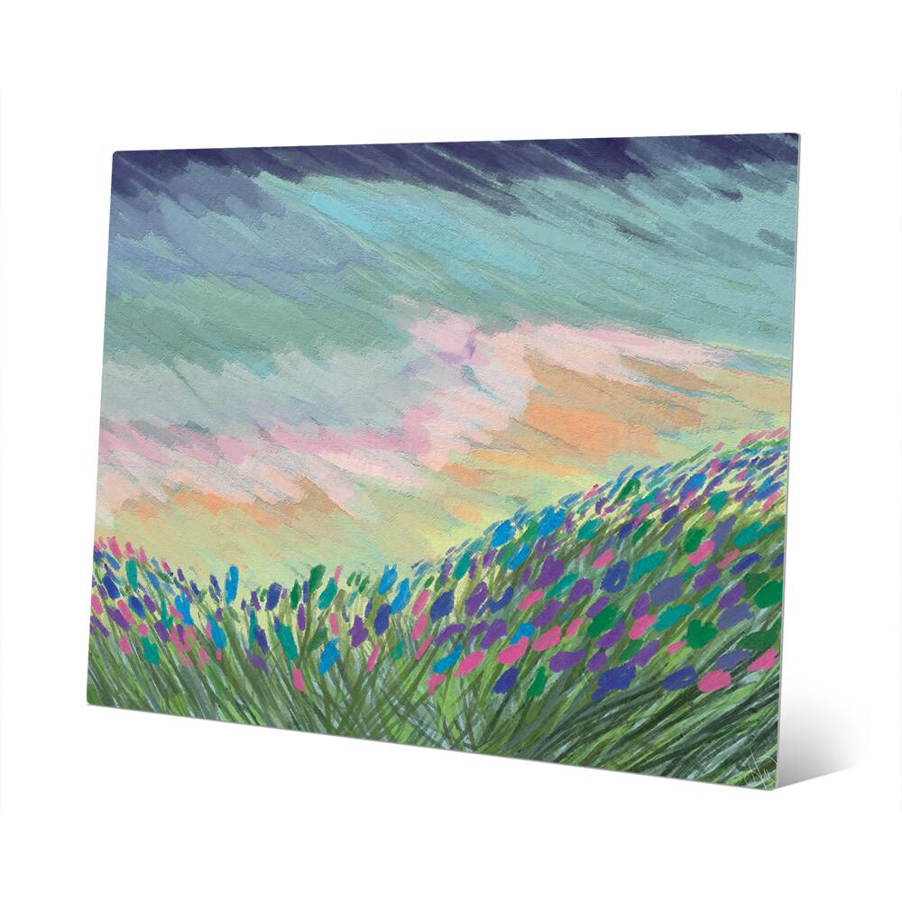 Indigo Impasto Field Wall Art on Metal