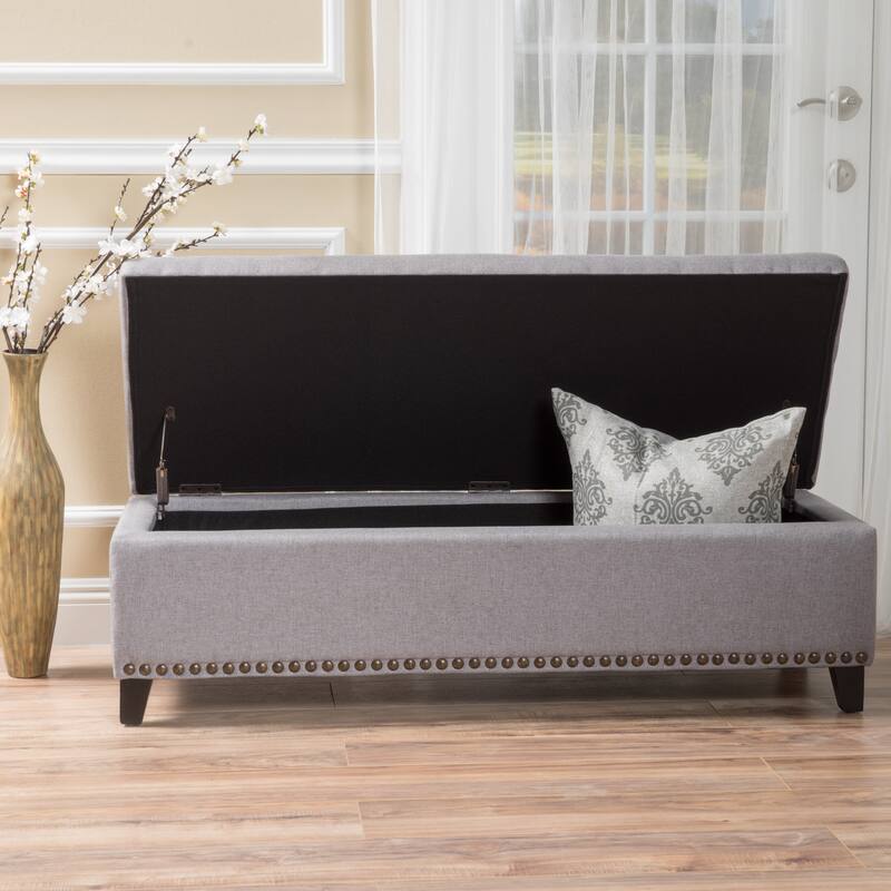 Isra Fabric Storage Ottoman Bench by Christopher Knight Home