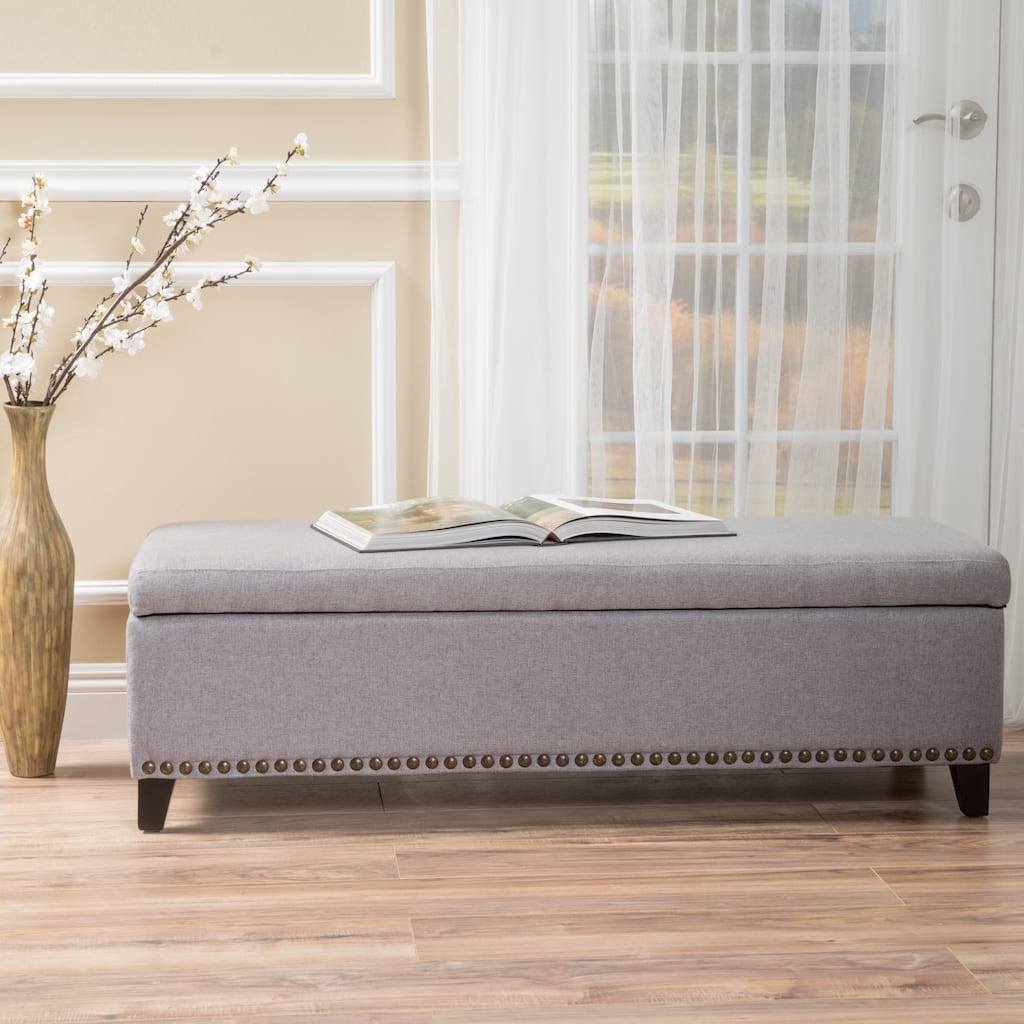 Isra Fabric Storage Ottoman Bench by Christopher Knight Home