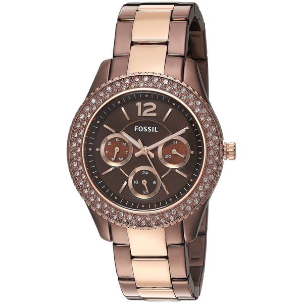 Fossil Women's ES4079 'Stella' Multi-Function Crystal Two-Tone ...