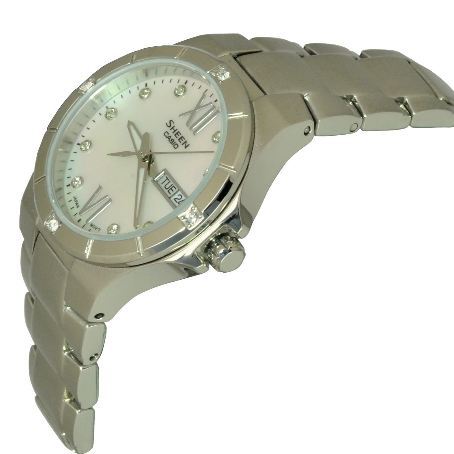 casio sheen mother of pearl watch