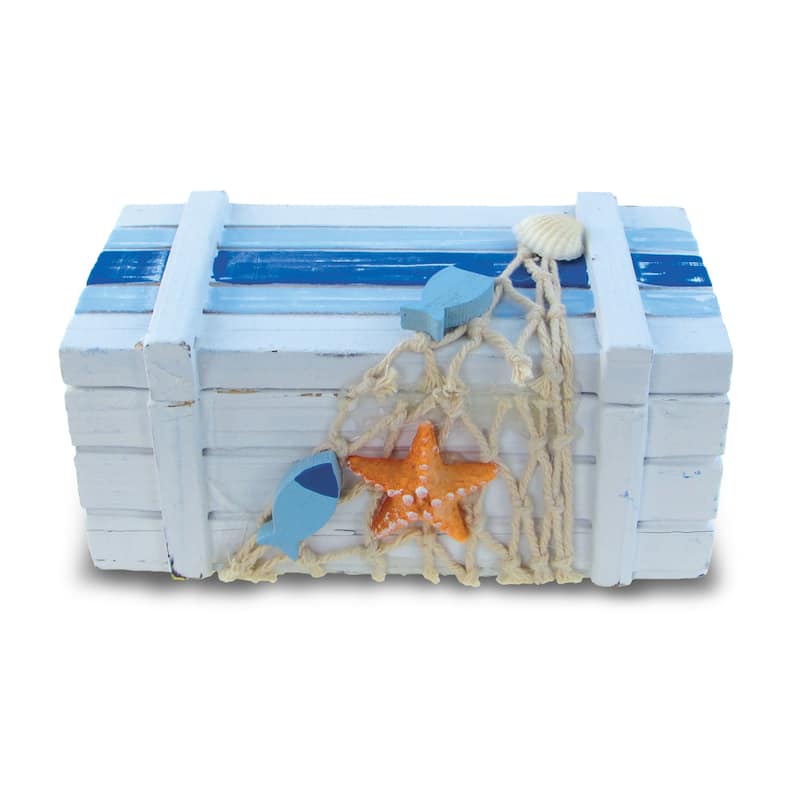 Light Blue Nautical Striped Treasure Boxes (Set of 2)