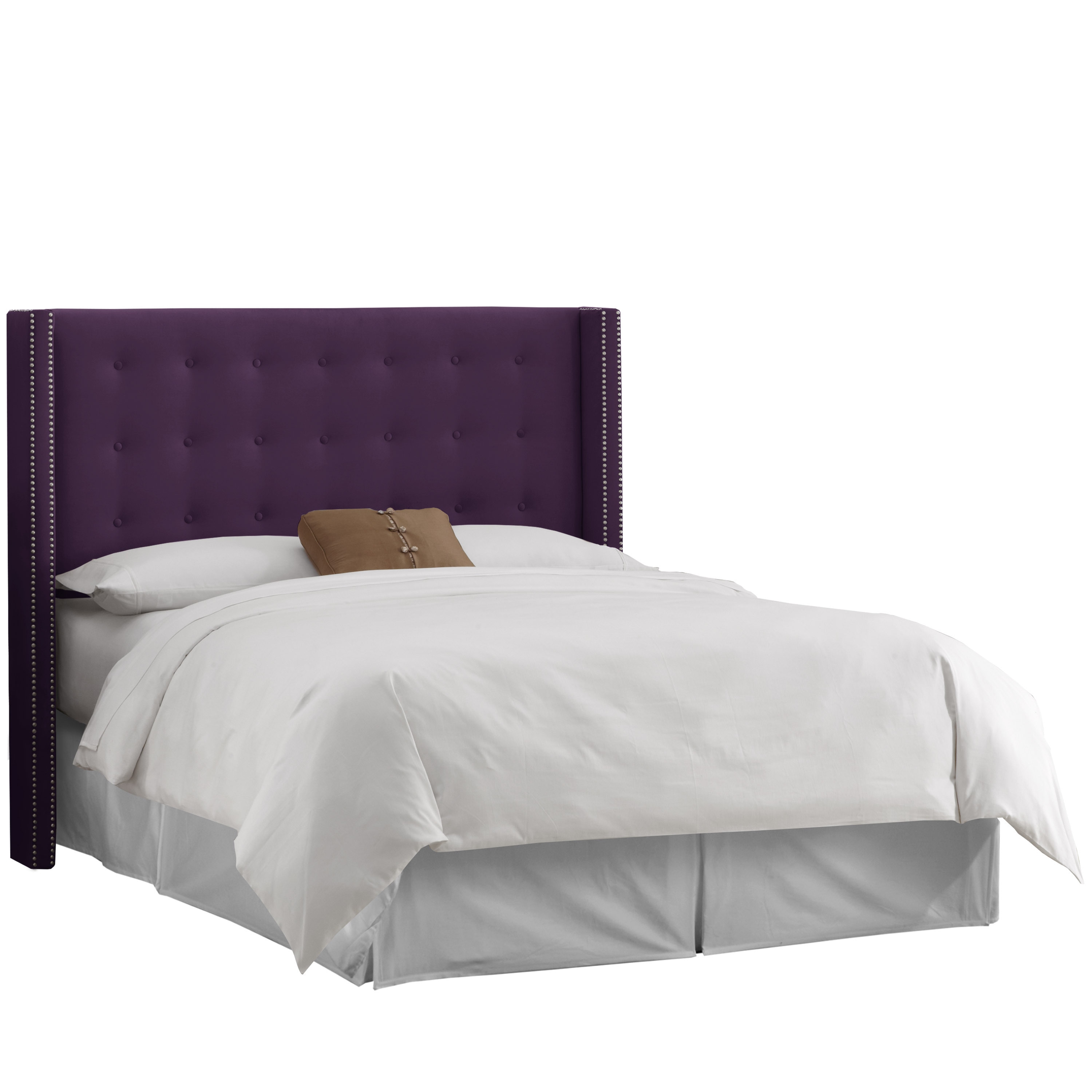 Skyline Furniture Eggplant Purple Velvet Nail button Tufted 