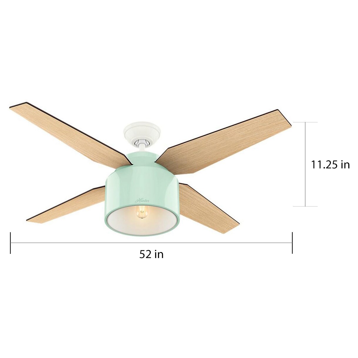 Shop Hunter Fan Cranbrook Collection 52 Inch Mint Tan Metal