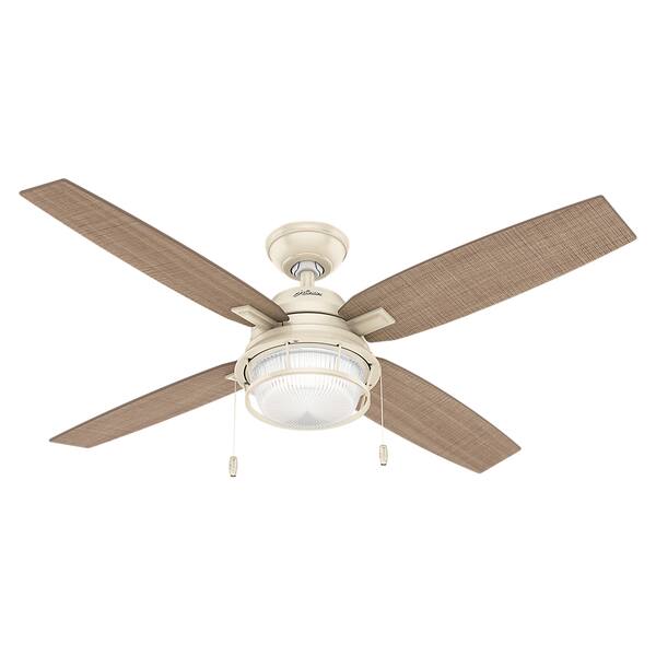 Shop Hunter Ocala Cottage White And 4 Light Striped Walnut