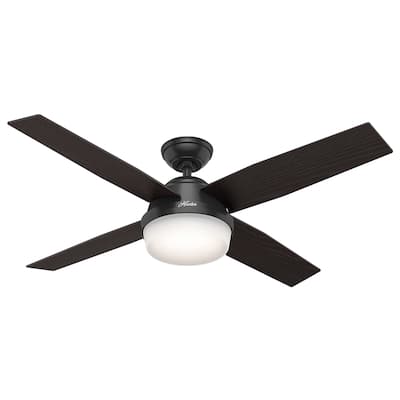 Hunter 52" Dempsey Outdoor Ceiling Fan with LED Light Kit and Handheld Remote, Damp Rated