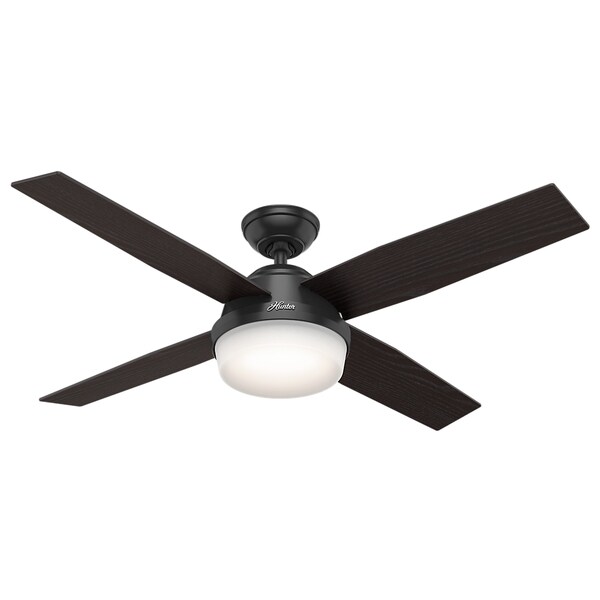 Hunter 52 Dempsey Outdoor Ceiling Fan With Led Light Kit And Handheld Remote Damp Rated Overstock 12453160